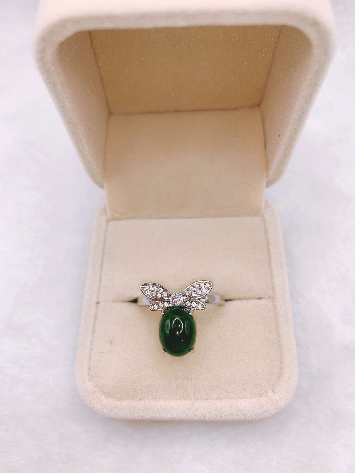 Nhẫn Ngọc Bích Canada Bạc 925 - NET071