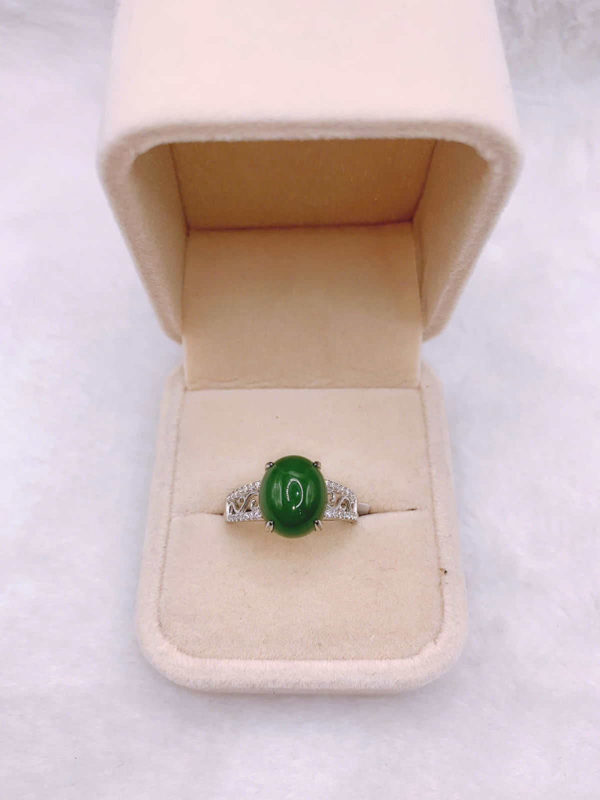 Nhẫn Ngọc Bích Canada Bạc 925 - NET076