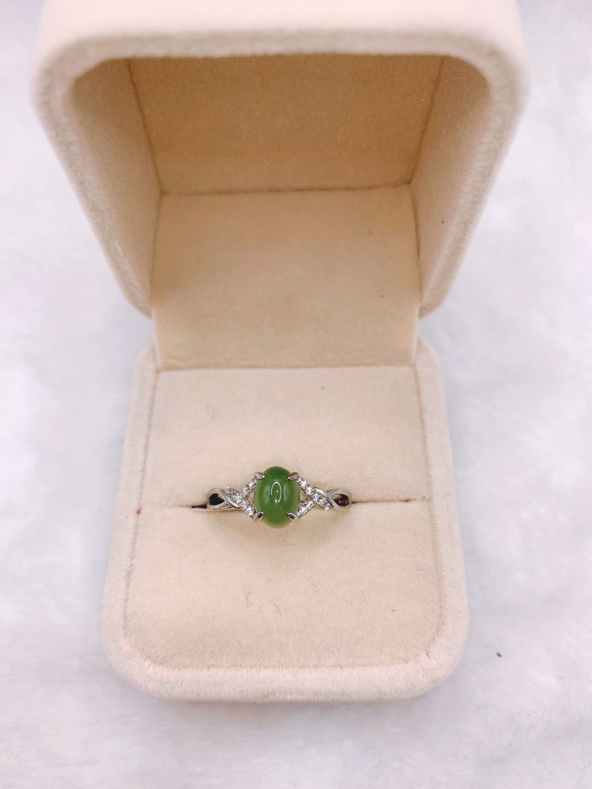 Nhẫn Ngọc Bích Canada Bạc 925 - NET037