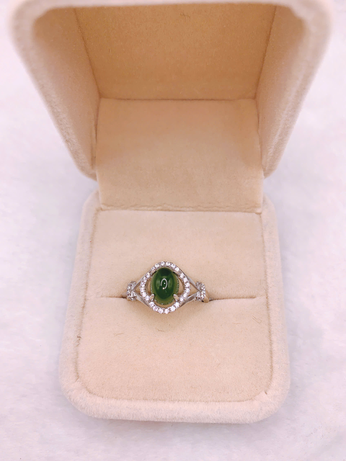 Nhẫn Ngọc Bích Canada Bạc 925 - NET019