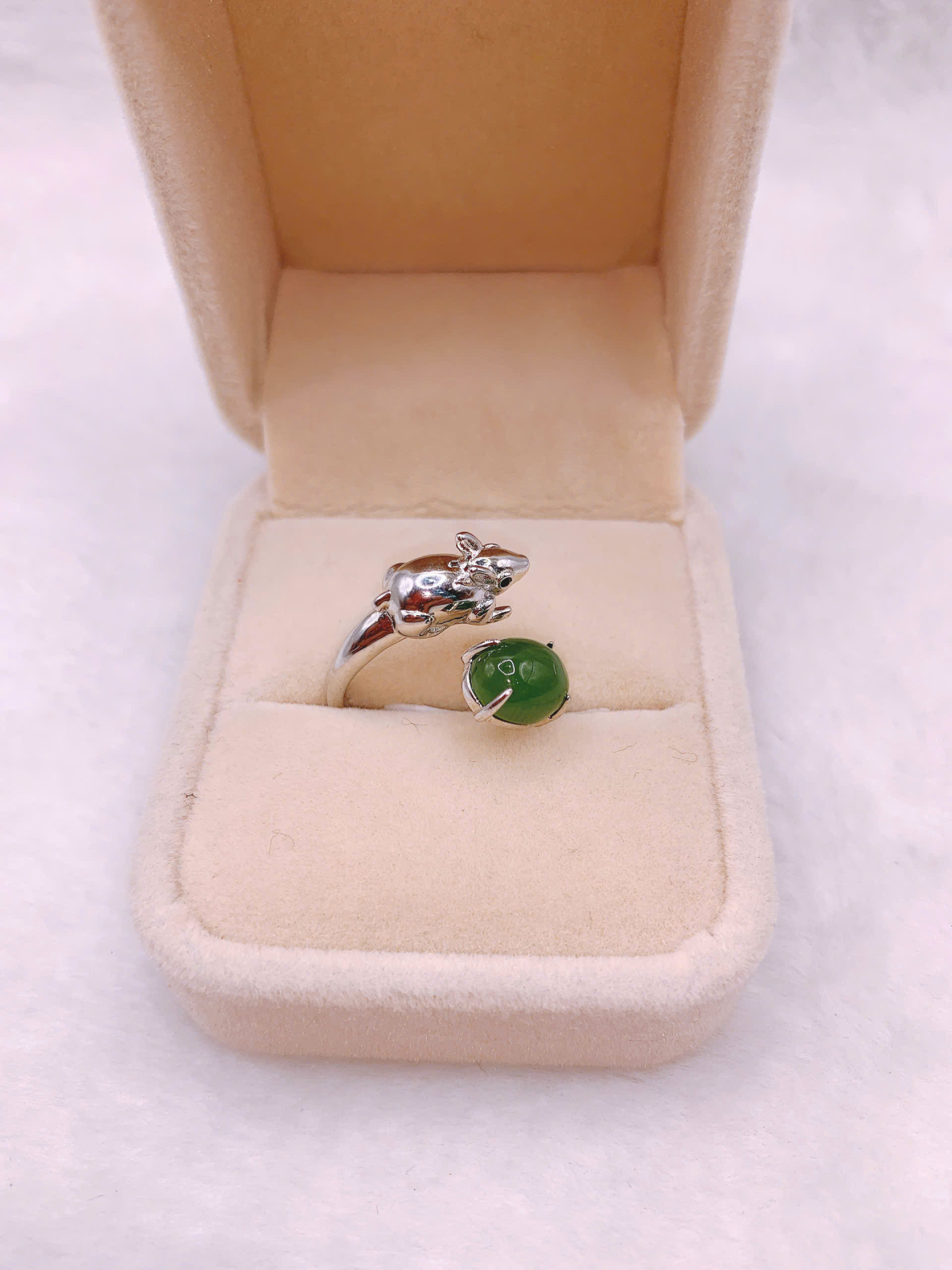 Nhẫn Ngọc Bích Canada Bạc 925 - NE11193