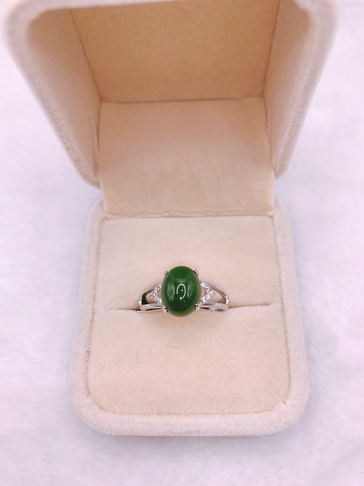 Nhẫn Ngọc Bích Canada Bạc 925 - NET083