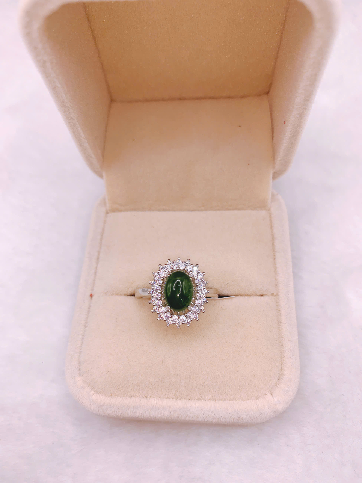 Nhẫn Ngọc Bích Canada Bạc 925 - NE11175