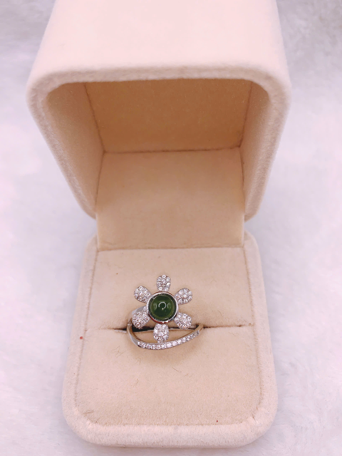 Nhẫn Ngọc Bích Canada Bạc 925 - NE11233