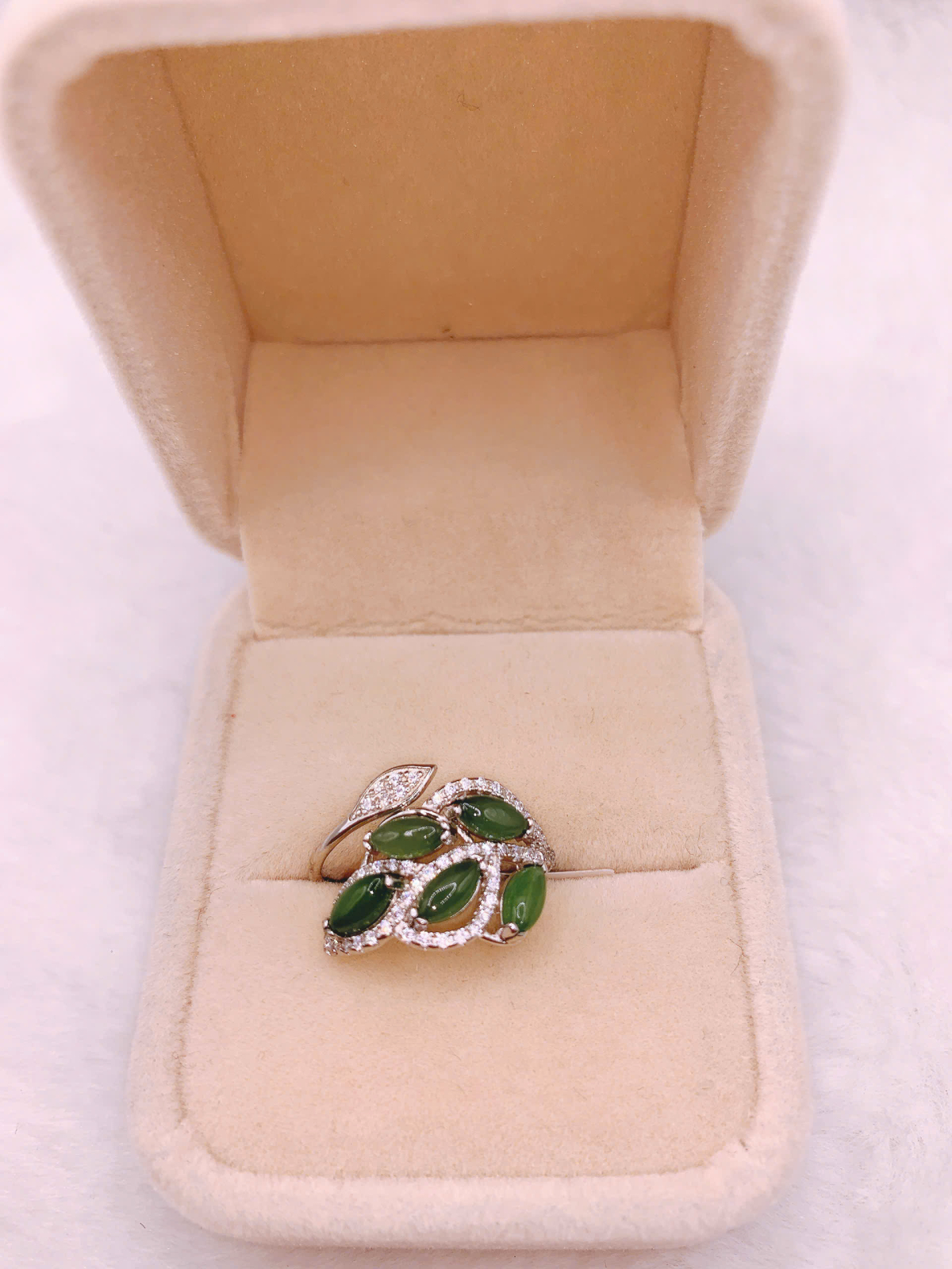 Nhẫn Ngọc Bích Canada Bạc 925 - NE11545