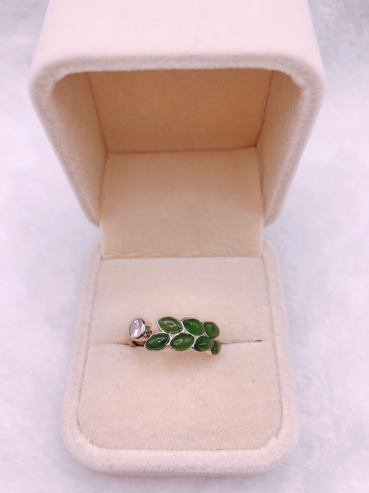 Nhẫn Ngọc Bích Canada Bạc 925 - NE11437