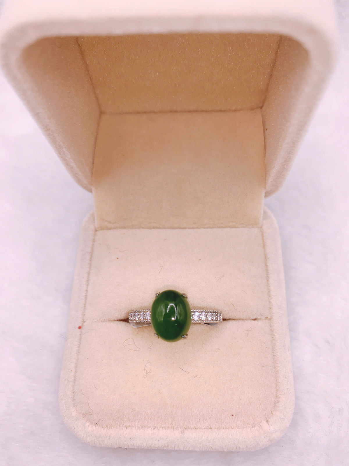 Nhẫn Ngọc Bích Canada Bạc 925 - NET078