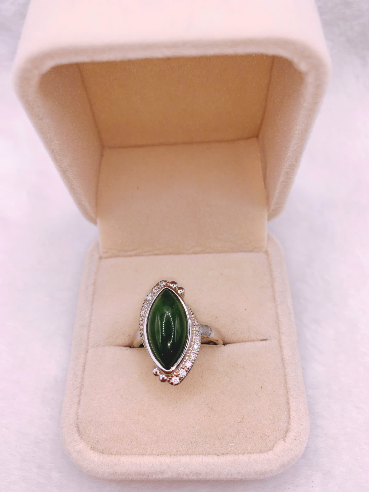 Nhẫn Ngọc Bích Canada Bạc 925 - NE11417