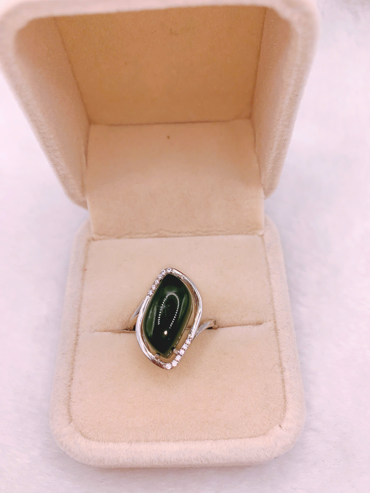 Nhẫn Ngọc Bích Canada Bạc 925 - NET049