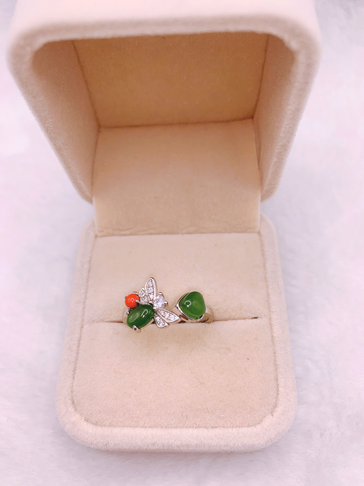 Nhẫn Ngọc Bích Canada Bạc 925 - NE11429