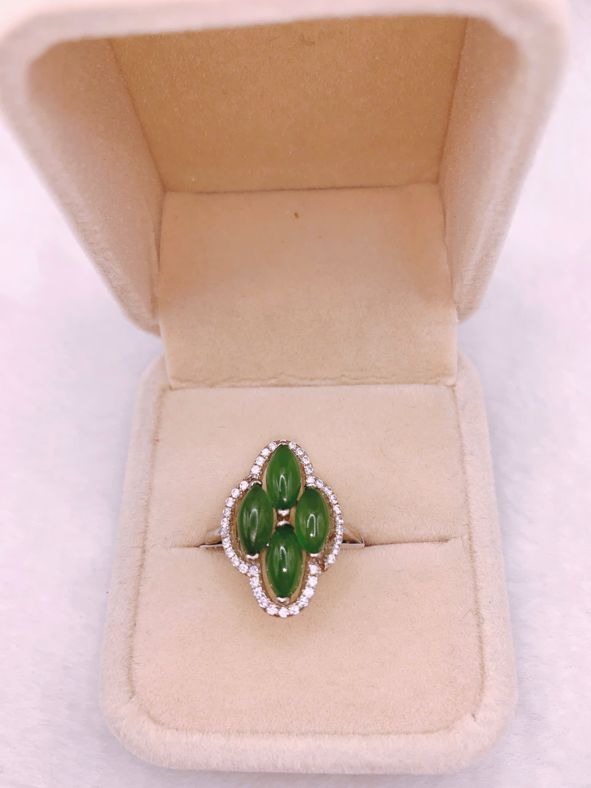 Nhẫn Ngọc Bích Canada Bạc 925 - NET055