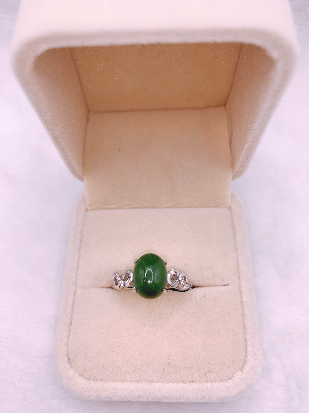 Nhẫn Ngọc Bích Canada Bạc 925 - NET012