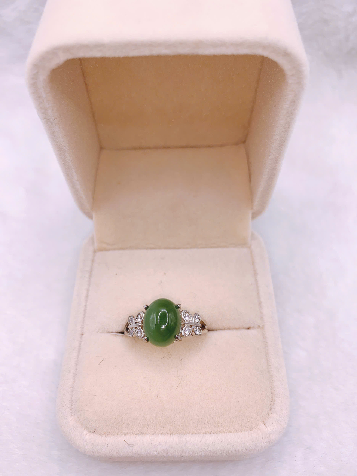 Nhẫn Ngọc Bích Canada Bạc 925 - NET010