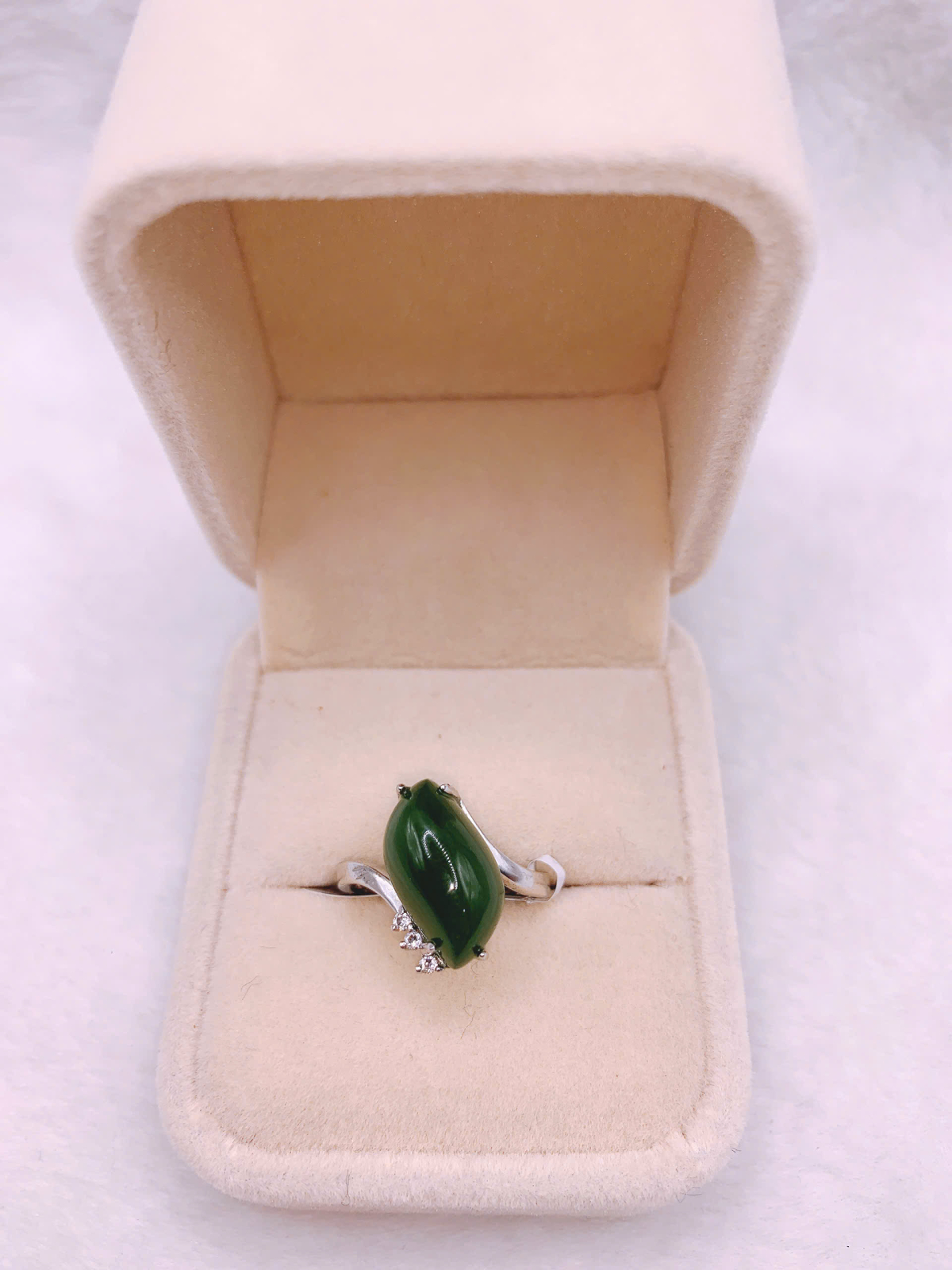 Nhẫn Ngọc Bích Canada Bạc 925 - NET051