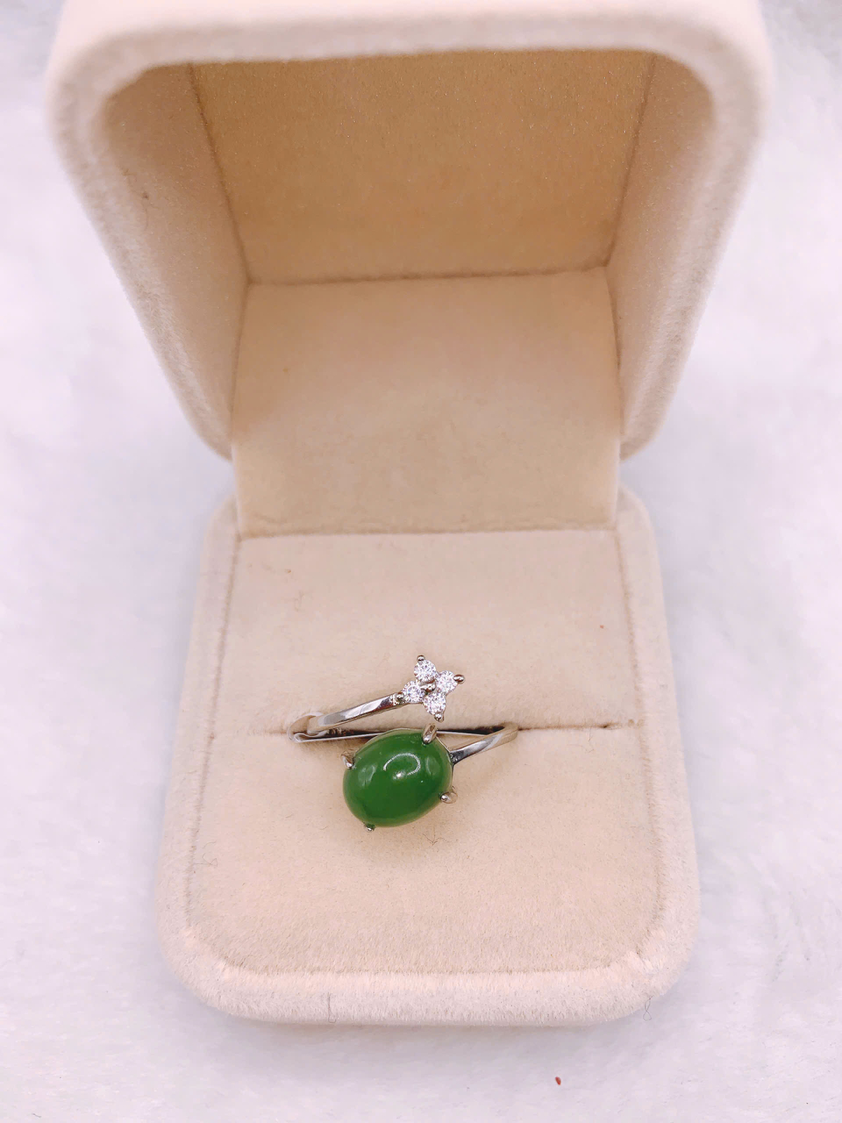 Nhẫn Ngọc Bích Canada Bạc 925 - NET041