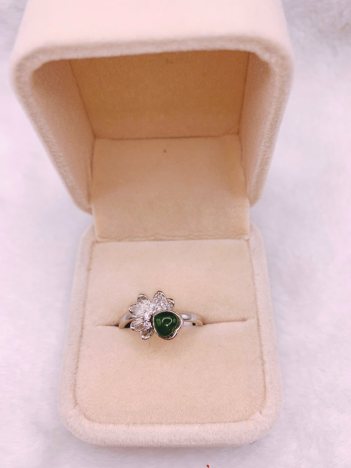 Nhẫn Ngọc Bích Canada Bạc 925 - NE11537