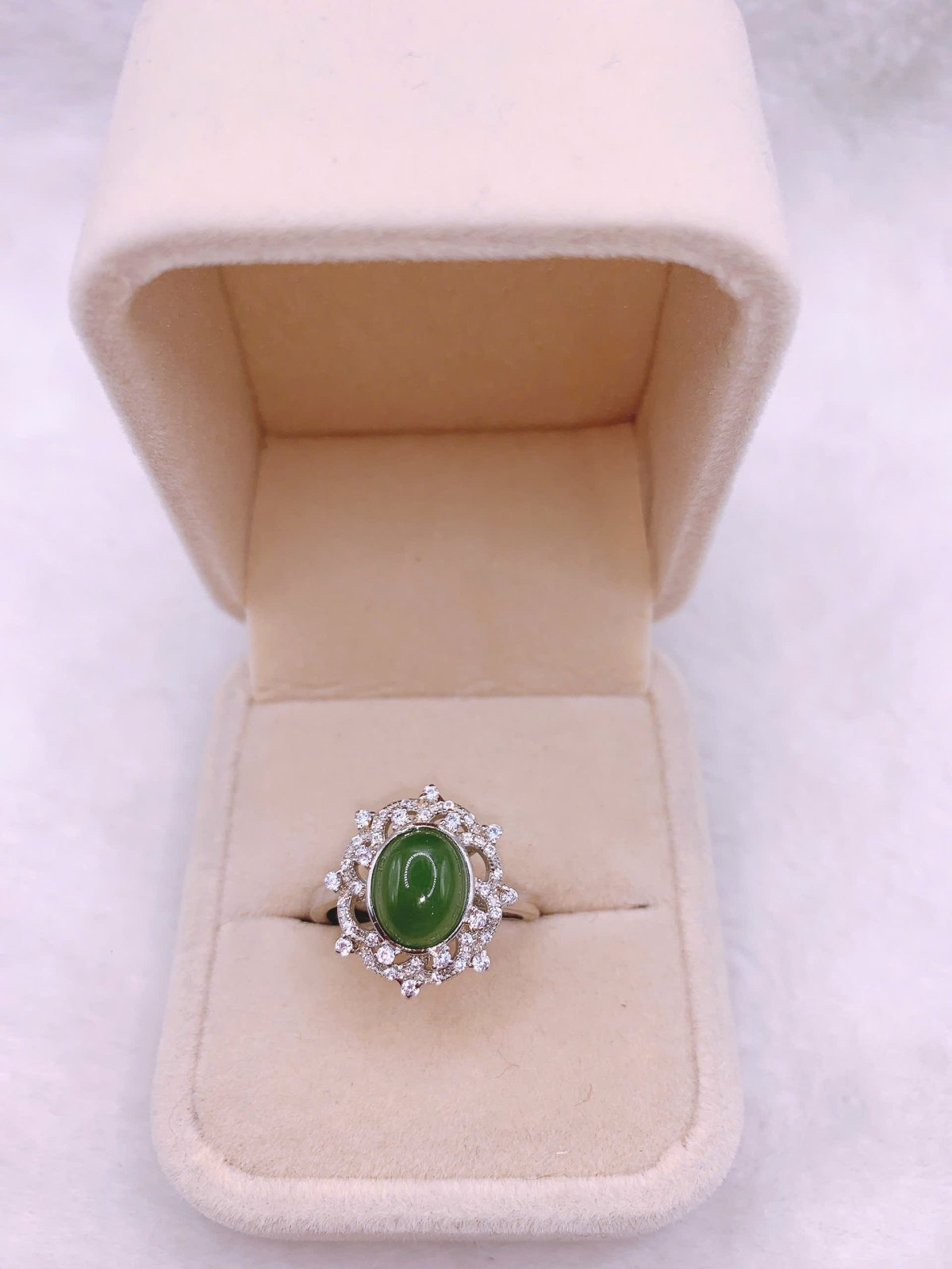 Nhẫn Ngọc Bích Canada Bạc 925 - NE11234