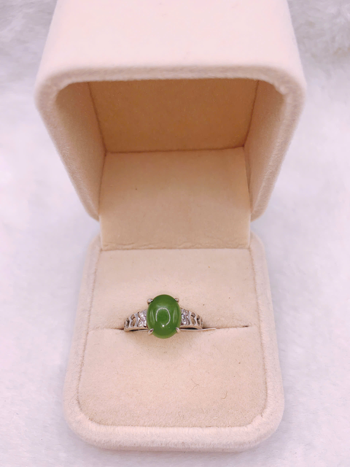 Nhẫn Ngọc Bích Canada Bạc 925 - NET077