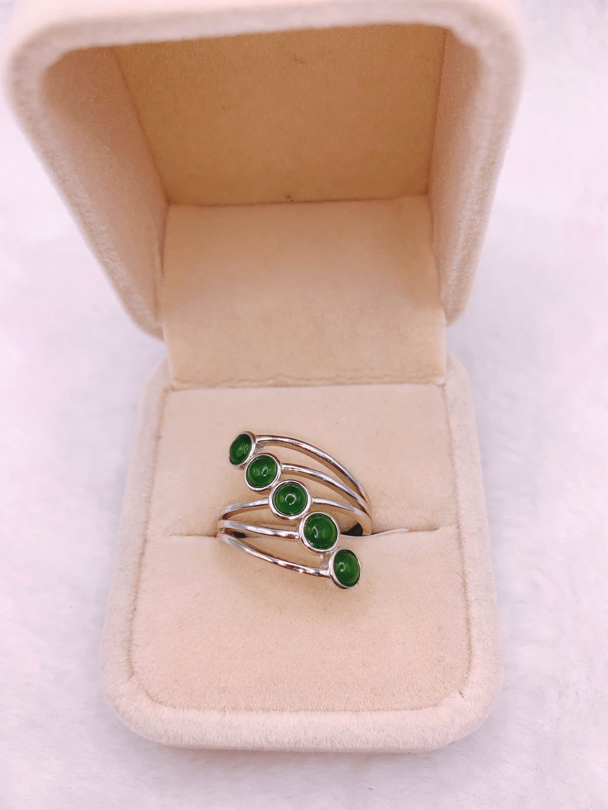 Nhẫn Ngọc Bích Canada Bạc 925 - NET013