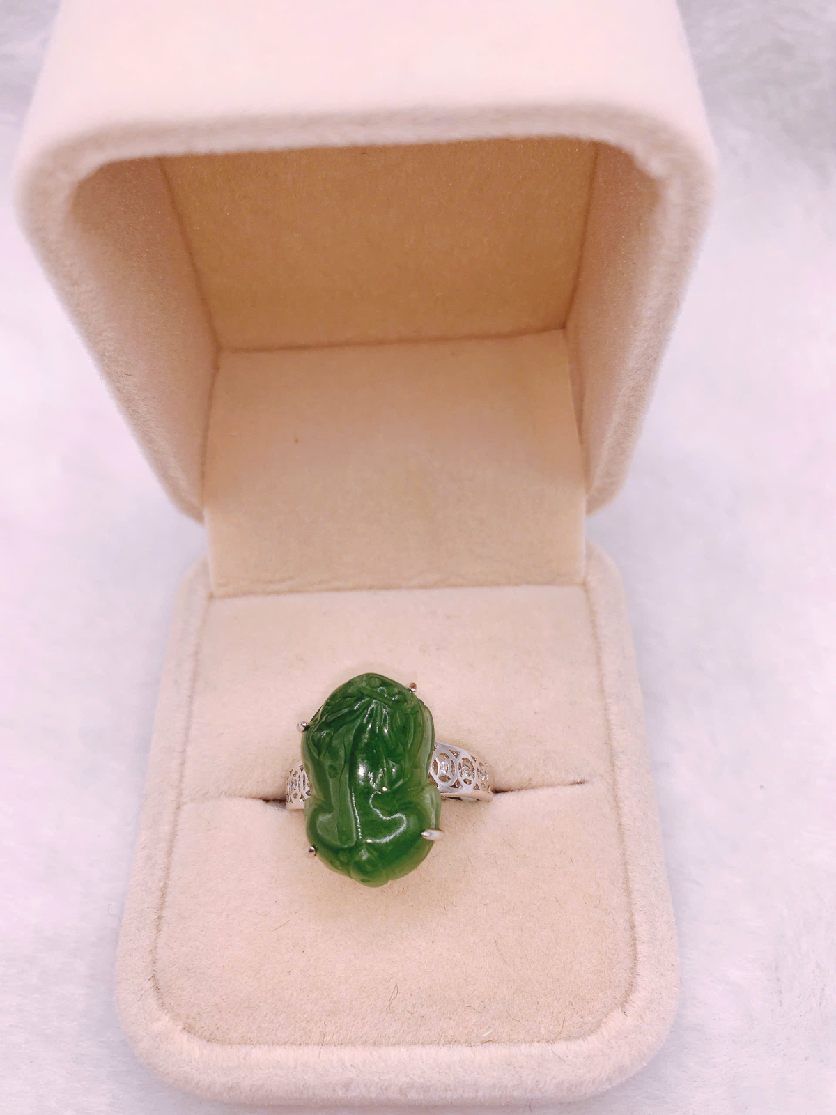 Nhẫn Ngọc Bích Canada Bạc 925 - NET044