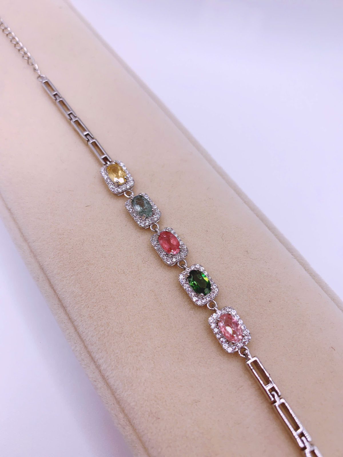 Lắc Tay Đá Tourmaline Bạc 925 - BTM019