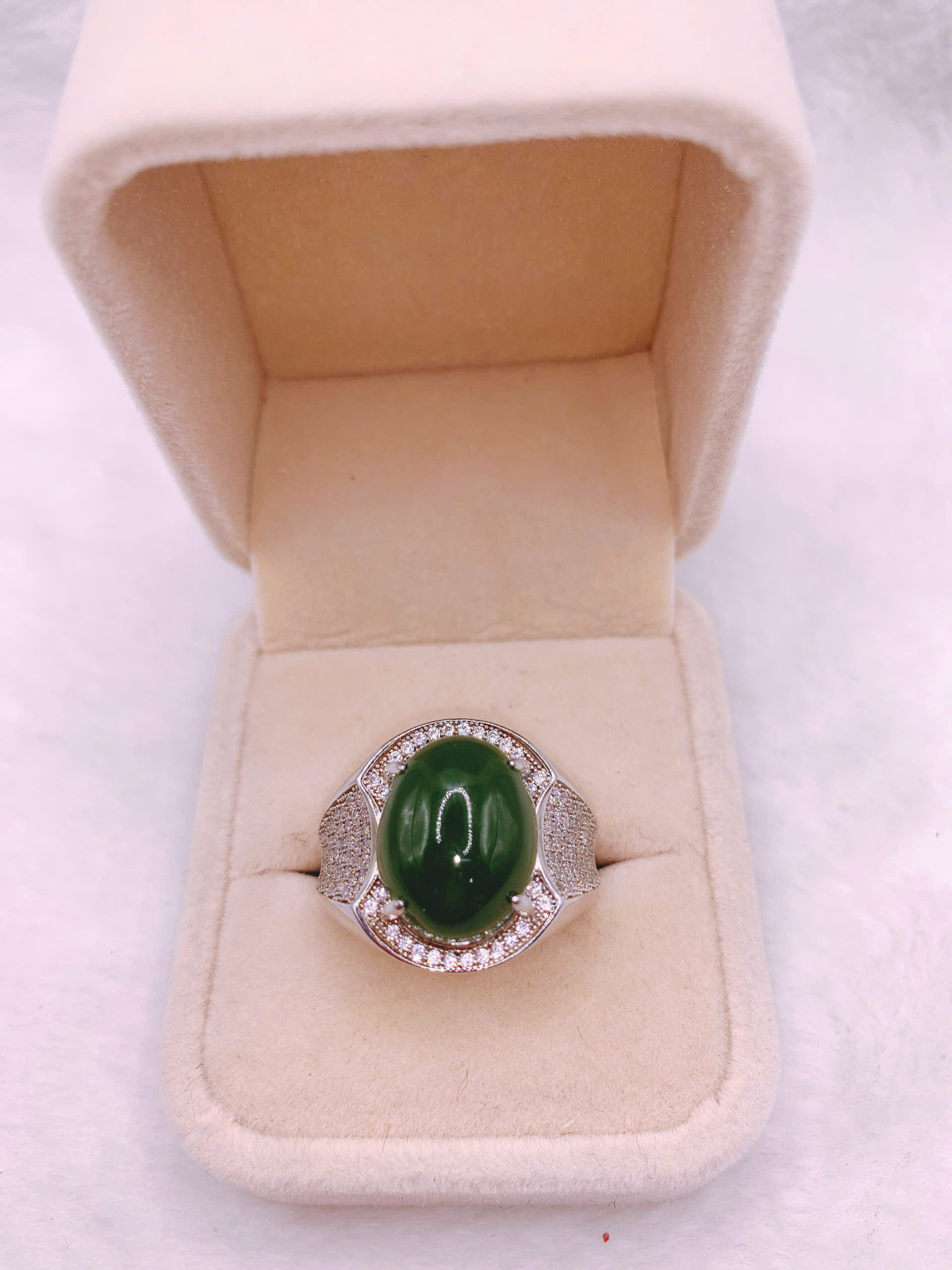 Nhẫn Ngọc Bích Canada Bạc 925 - NET028