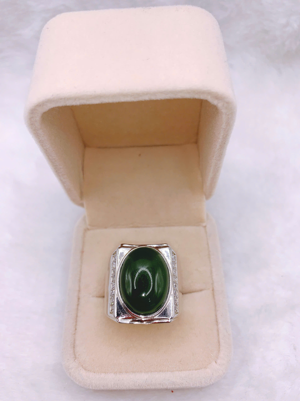 Nhẫn Ngọc Bích Canada Bạc 925 - NET027