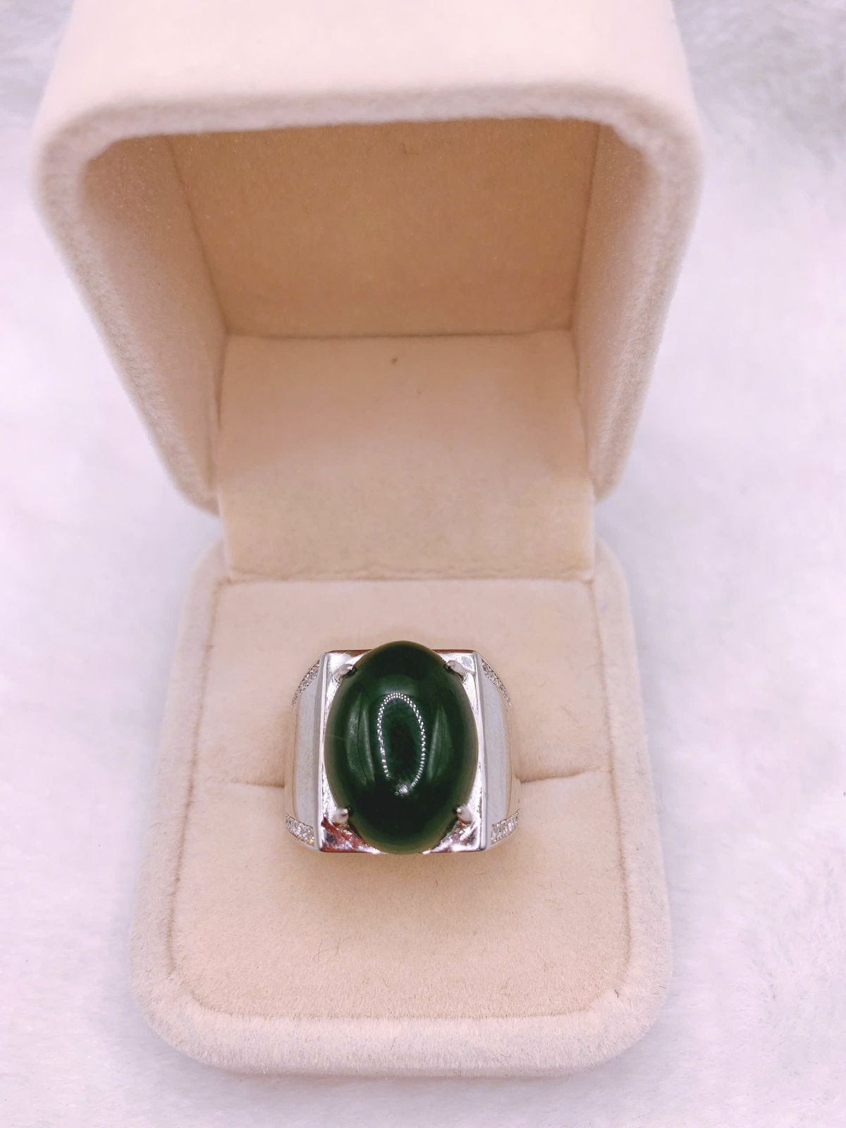 Nhẫn Ngọc Bích Canada Bạc 925 - NET11331