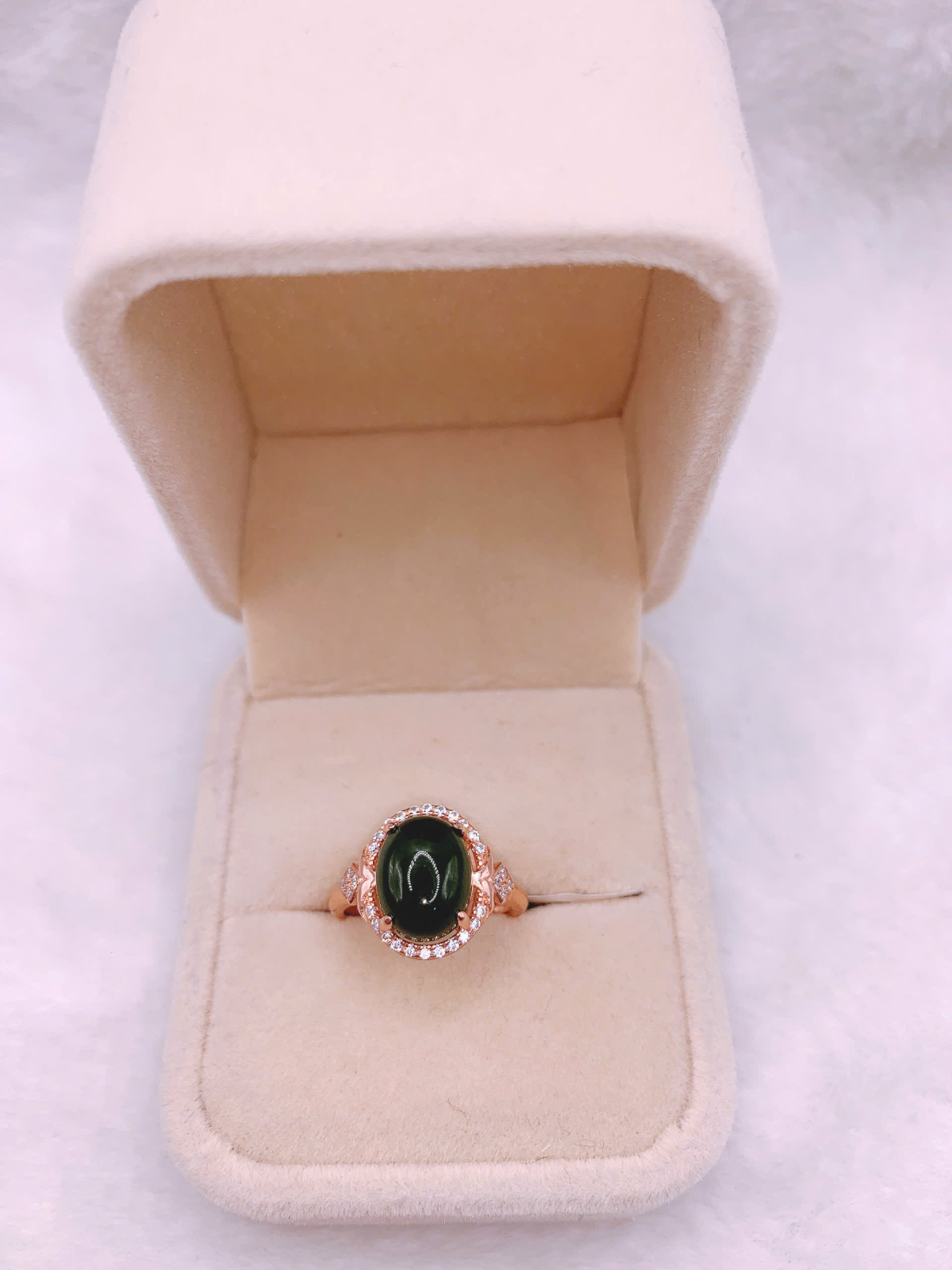 Nhẫn Ngọc Bích Canada Bạc 925 - NET087