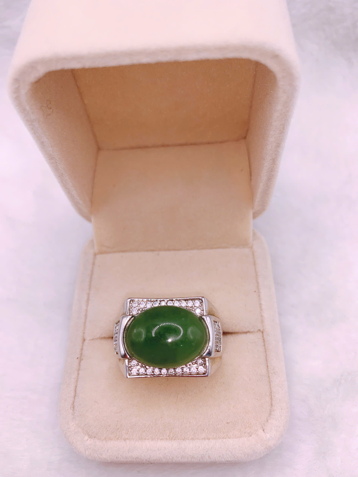 Nhẫn Ngọc Bích Canada Bạc 925 - NET026