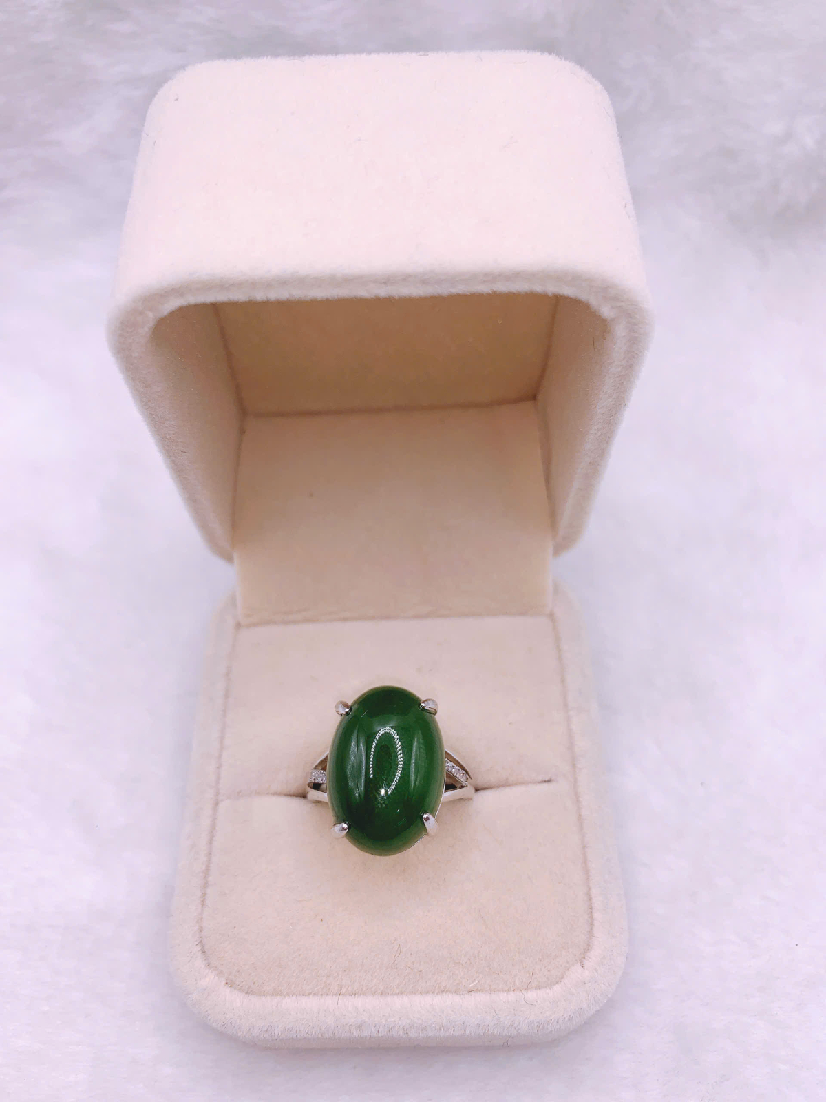 Nhẫn Ngọc Bích Canada Bạc 925 - NE11403