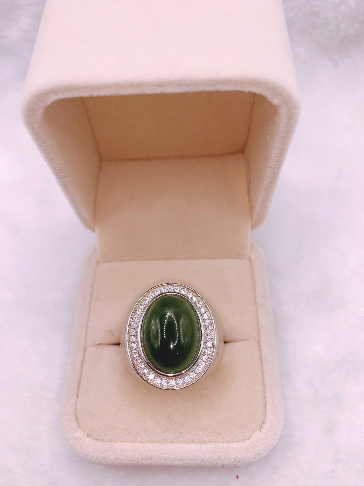 Nhẫn Ngọc Bích Canada Bạc 925 - NET031