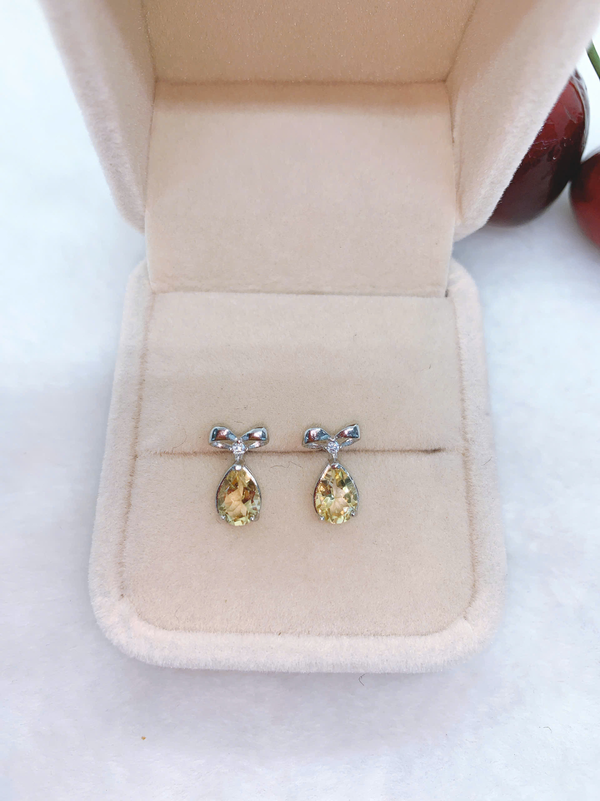 Hoa tai đá Citrine Bạc 925 - ECT059