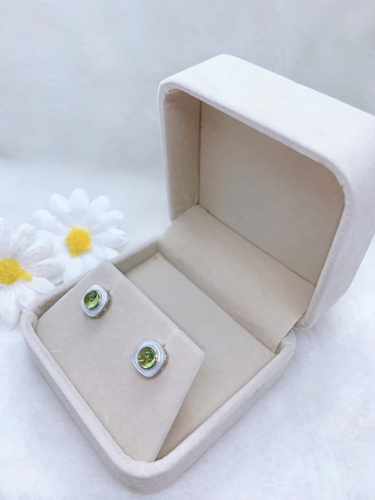 Bông Tai Đá Peridot Bạc 925 - EPR048
