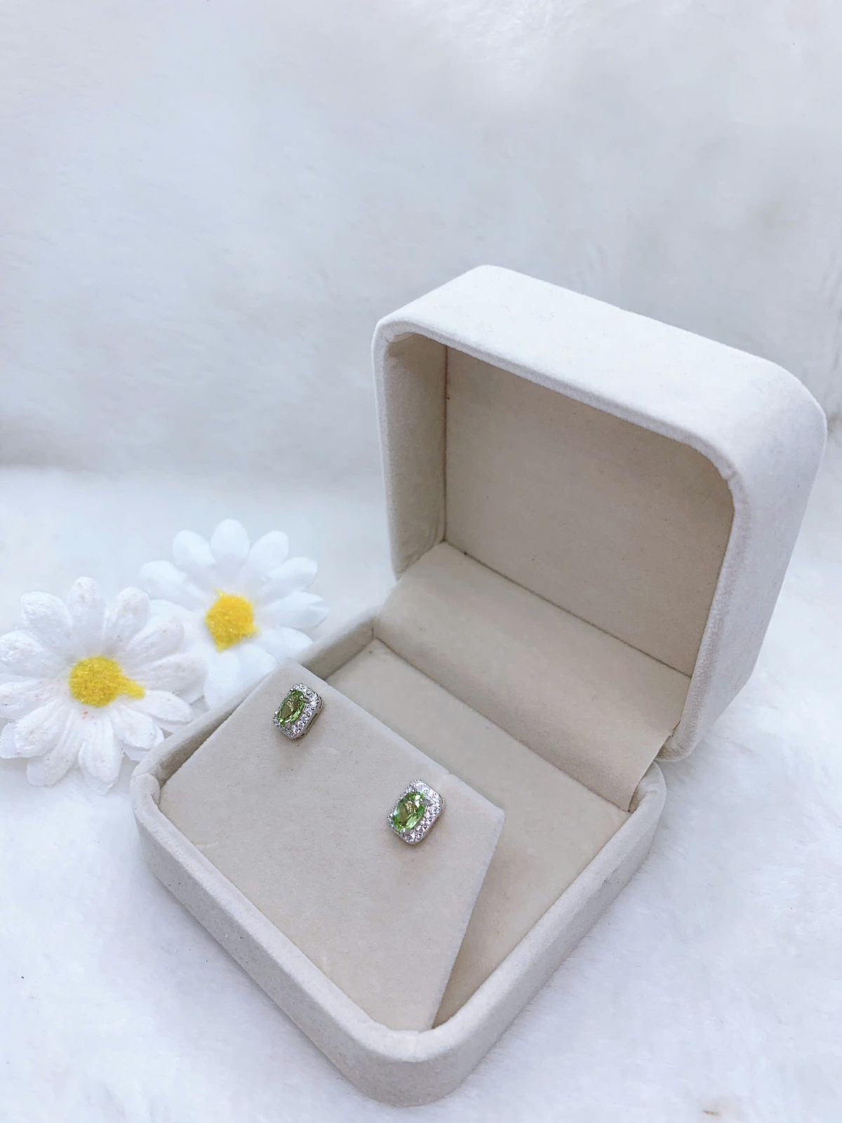 Bông Tai Đá Peridot Bạc 925 - EPR050