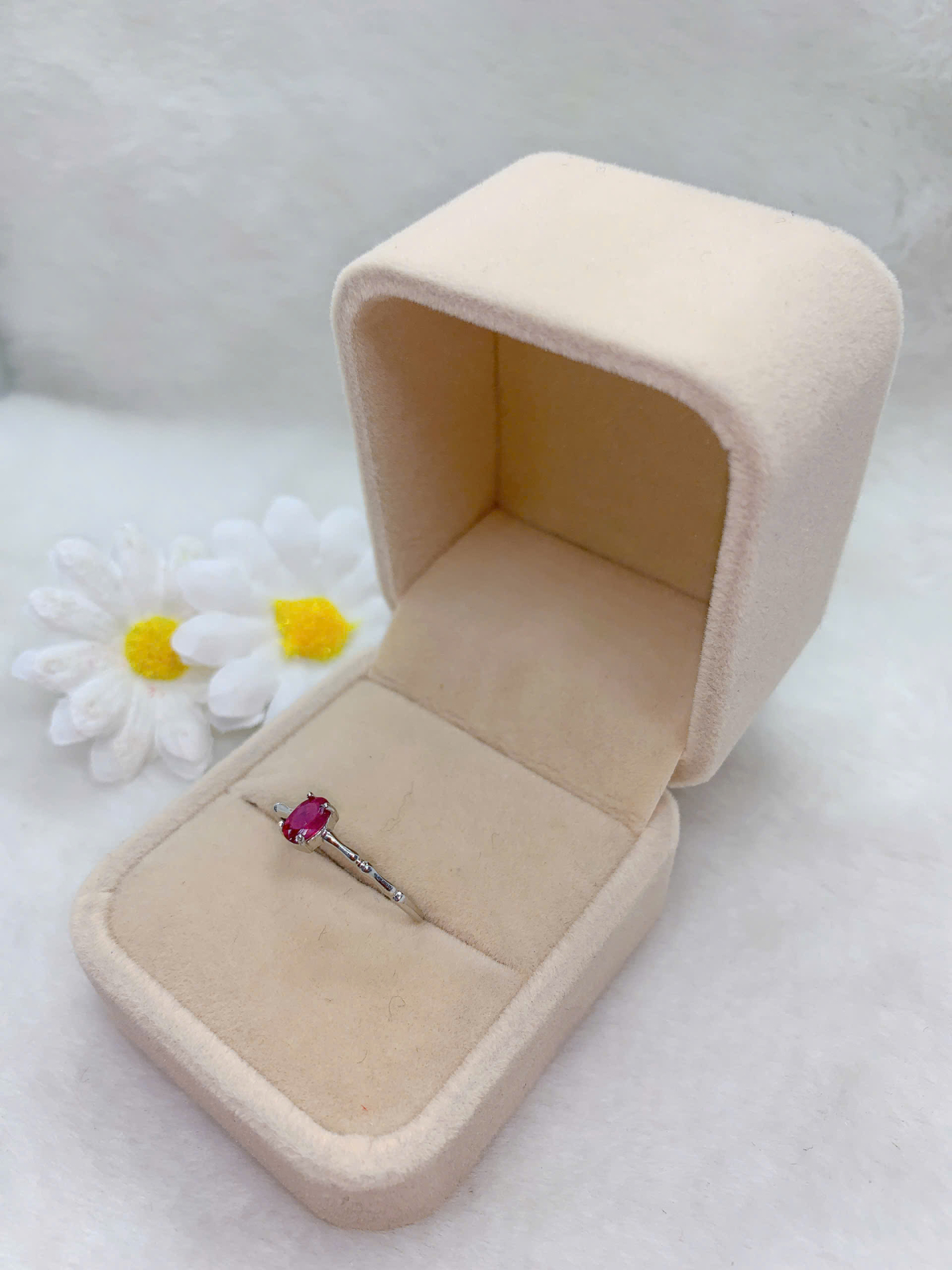 Nhẫn đá Ruby face bạc 925 - RRB186