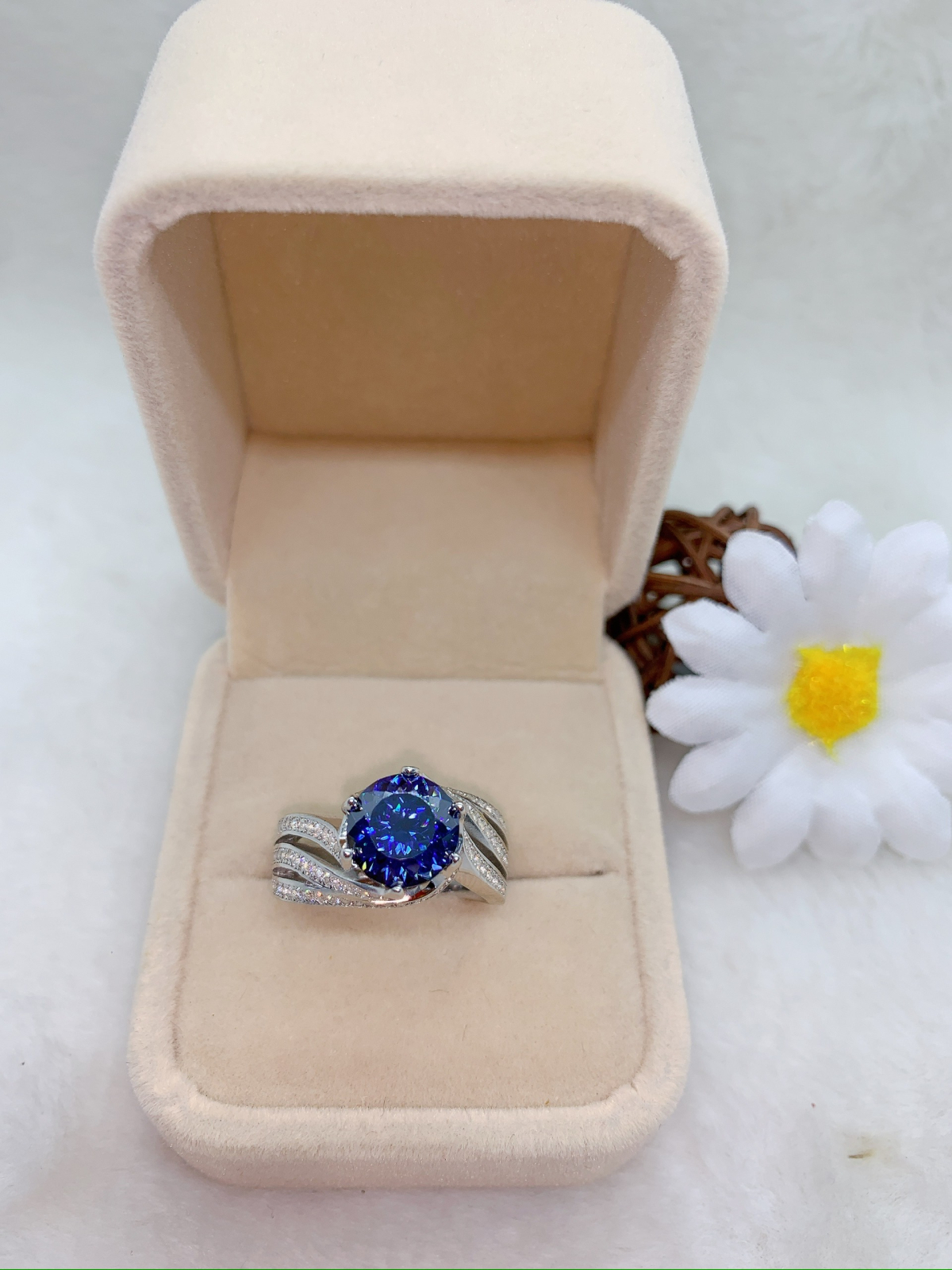 Nhẫn Moissanite ( D,FL,EX ) 9mm bạc 925-RMX121BS07