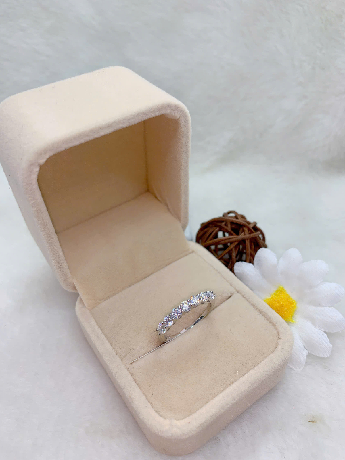 Nhẫn Moissanite ( D,FL,EX ) 9mm size 6 bạc 925-RMX118S05