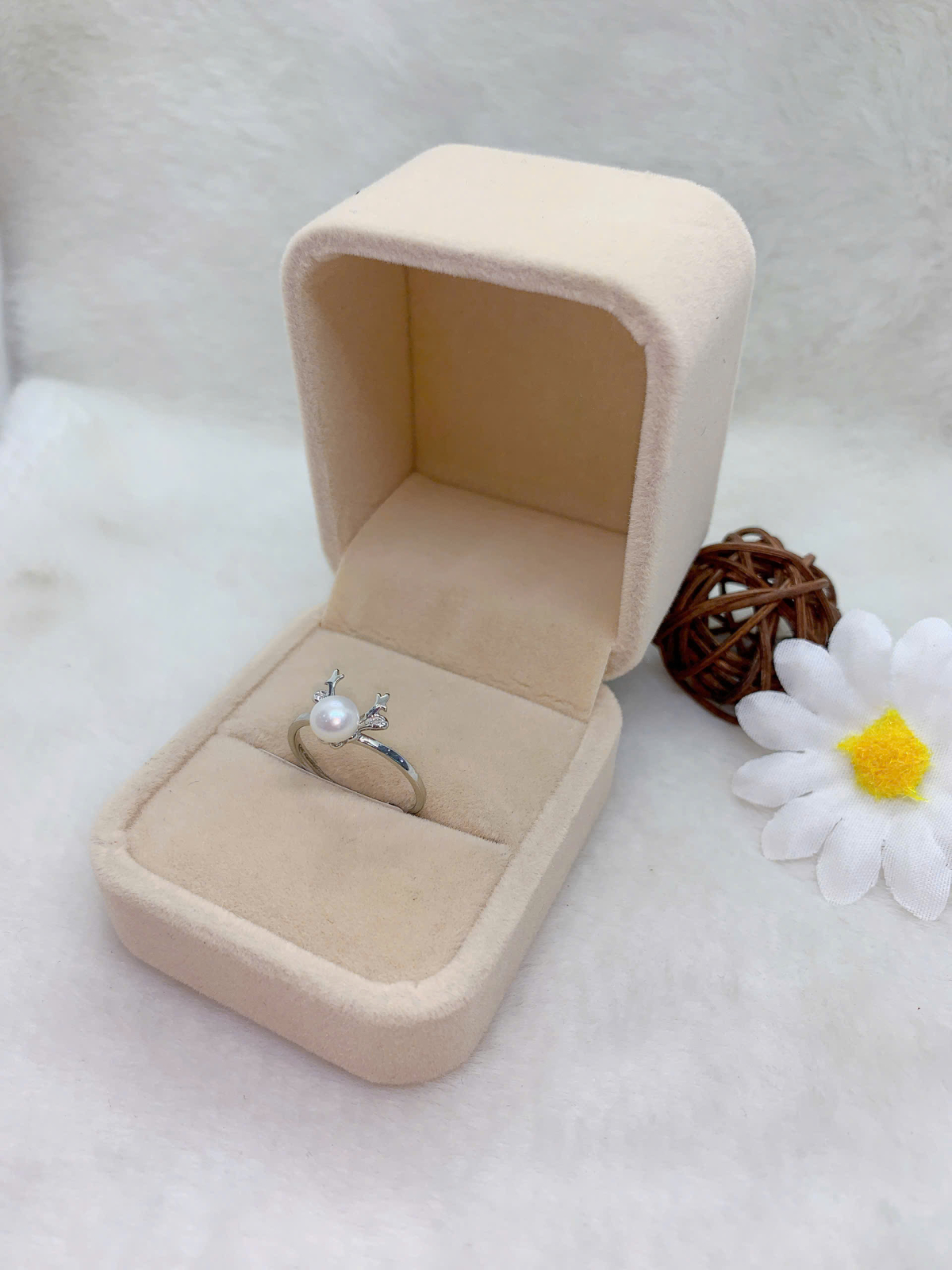 Nhẫn Ngọc Trai 5mm Bạc 950 - GP211