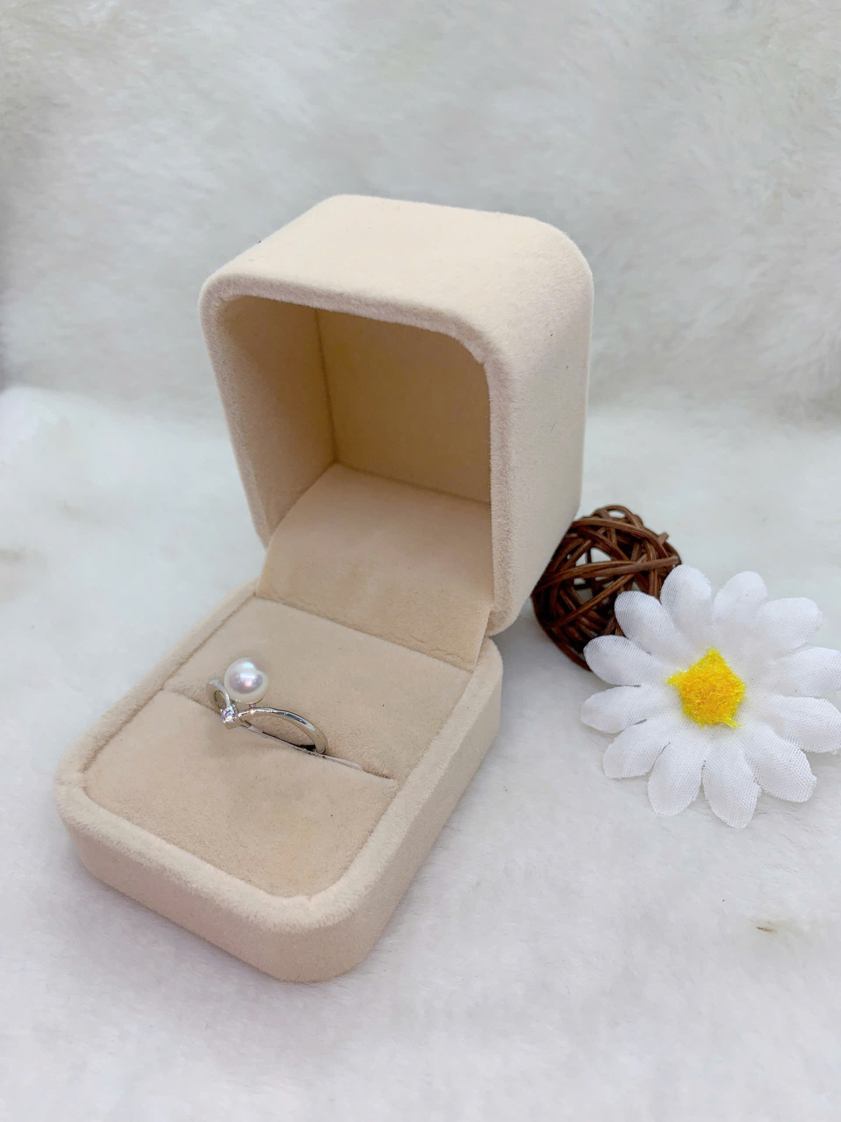 Nhẫn Ngọc Trai 6mm Bạc 950 - GP141