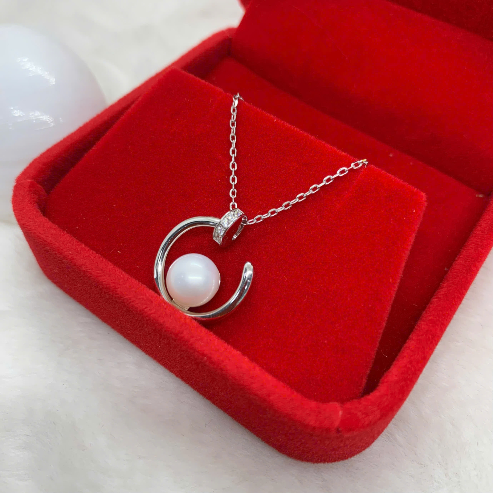 Dây Chuyền Ngọc Trai 8mm Bạc 950 - GP137