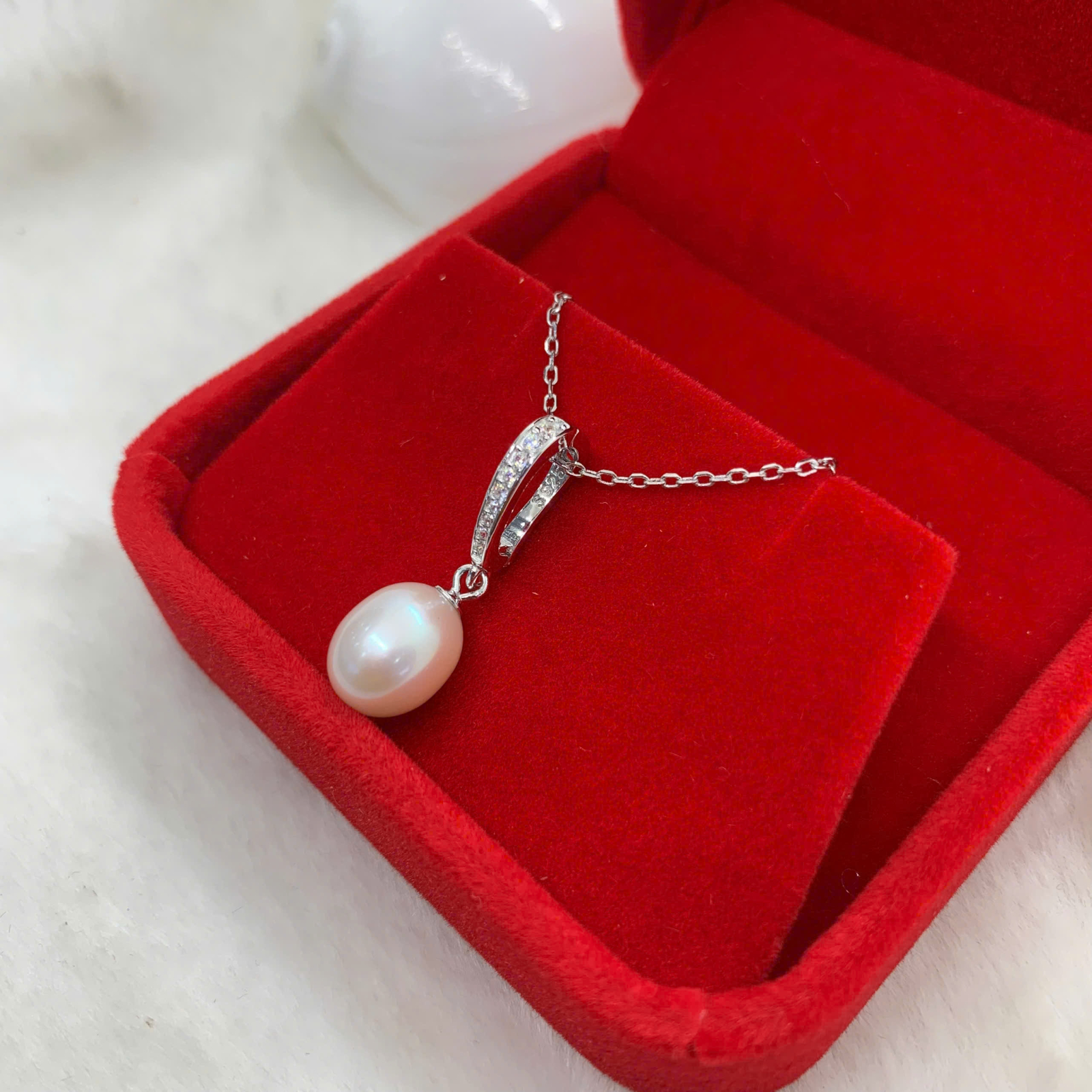 Dây Chuyền Ngọc Trai 8mm Bạc 950 - GP086