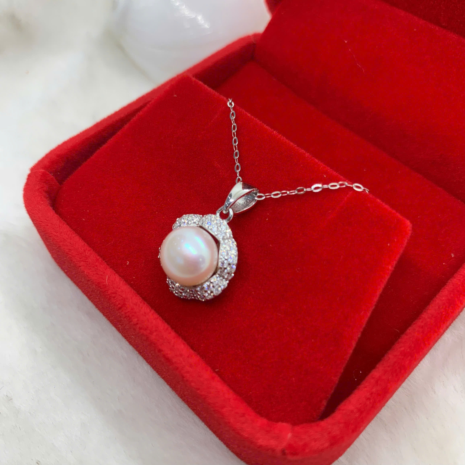 Dây Chuyền Ngọc Trai 9mm Bạc 950 - GP166