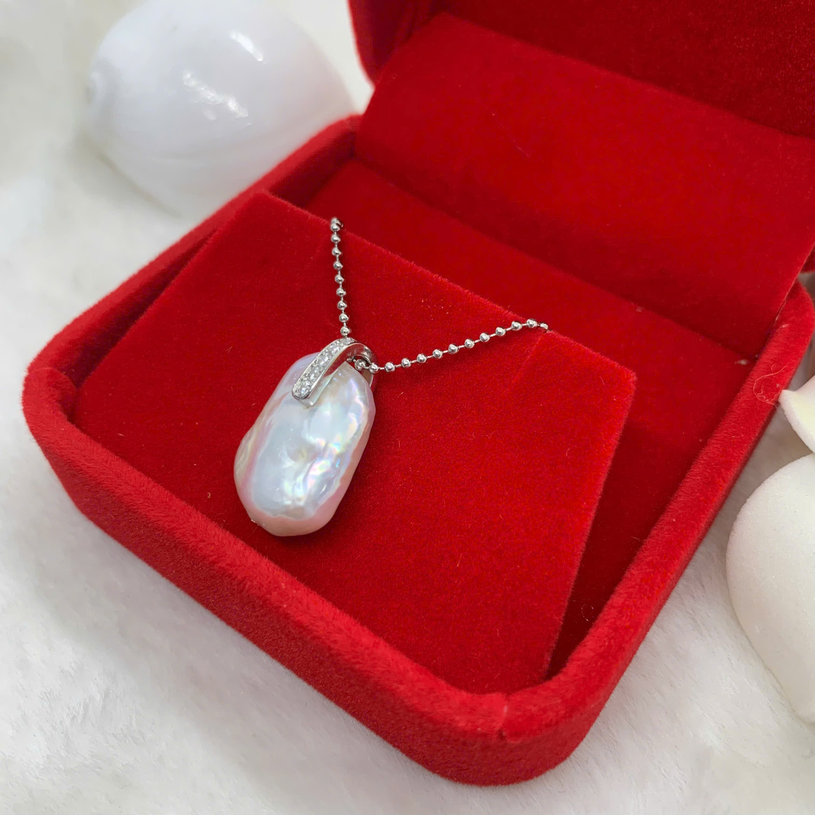 Dây Chuyền Ngọc Trai 14*18mm Bạc 950 - GP100