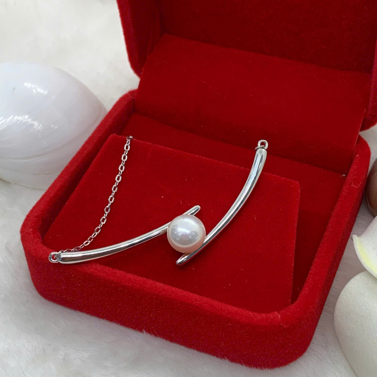 Dây Chuyền Ngọc Trai 9mm Bạc 950 - GP072