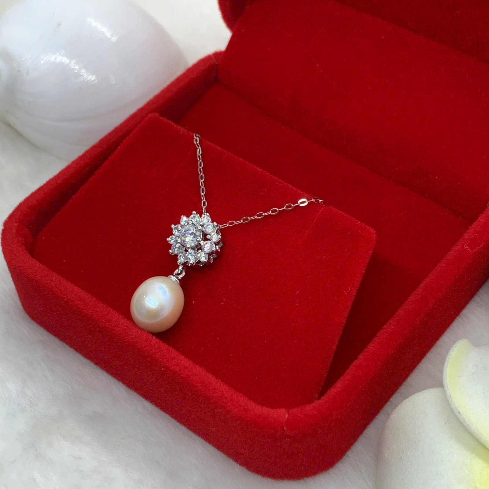 Dây Chuyền Ngọc Trai 8mm Bạc 950 - GP222