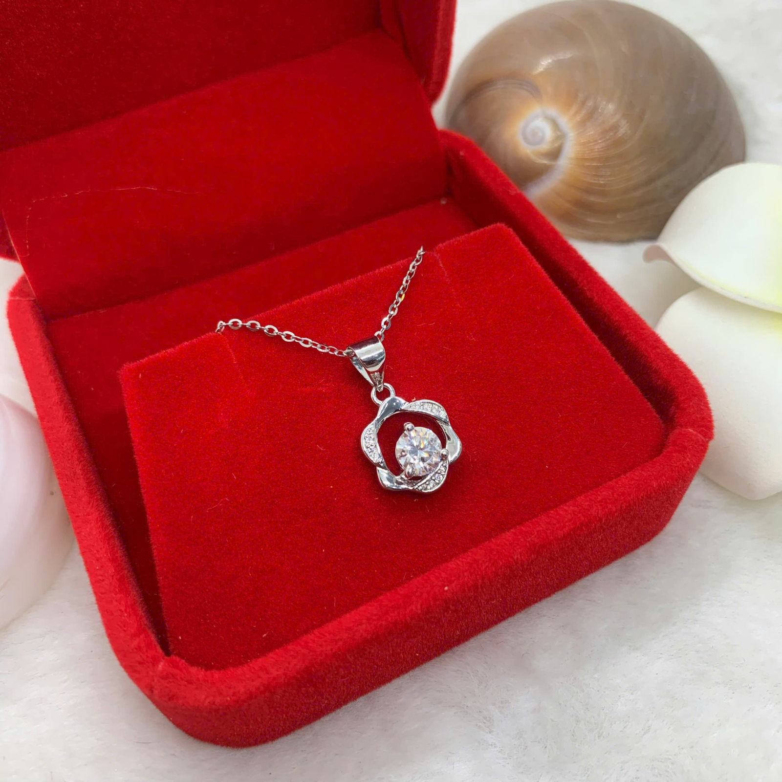 Mặt Dây Chuyền Moissanite ( D, FL, EX ) 5mm bạc 925 - MX048