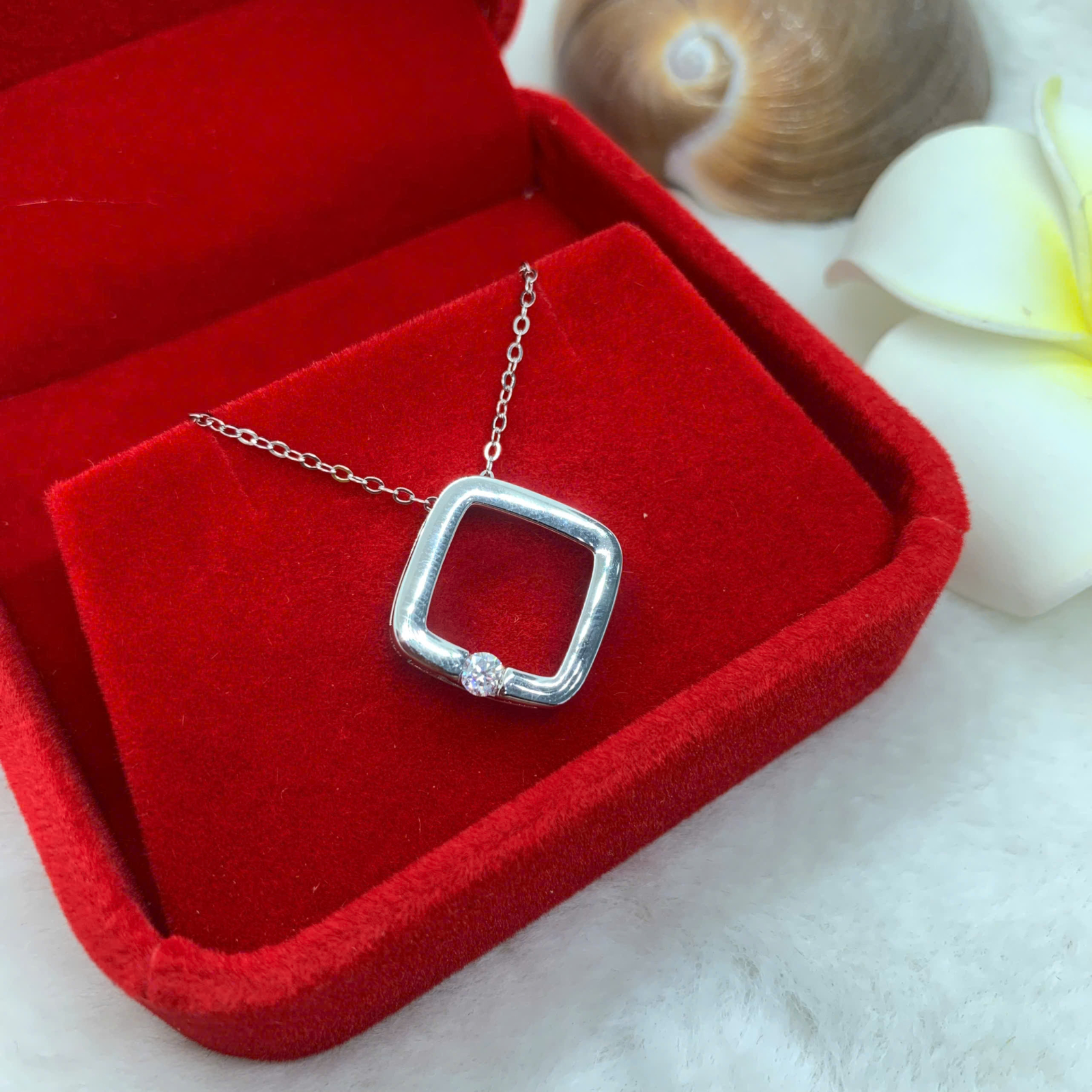 Mặt Dây Chuyền Moissanite ( D, FL, EX ) 0.1mm bạc 925 - MX013-1