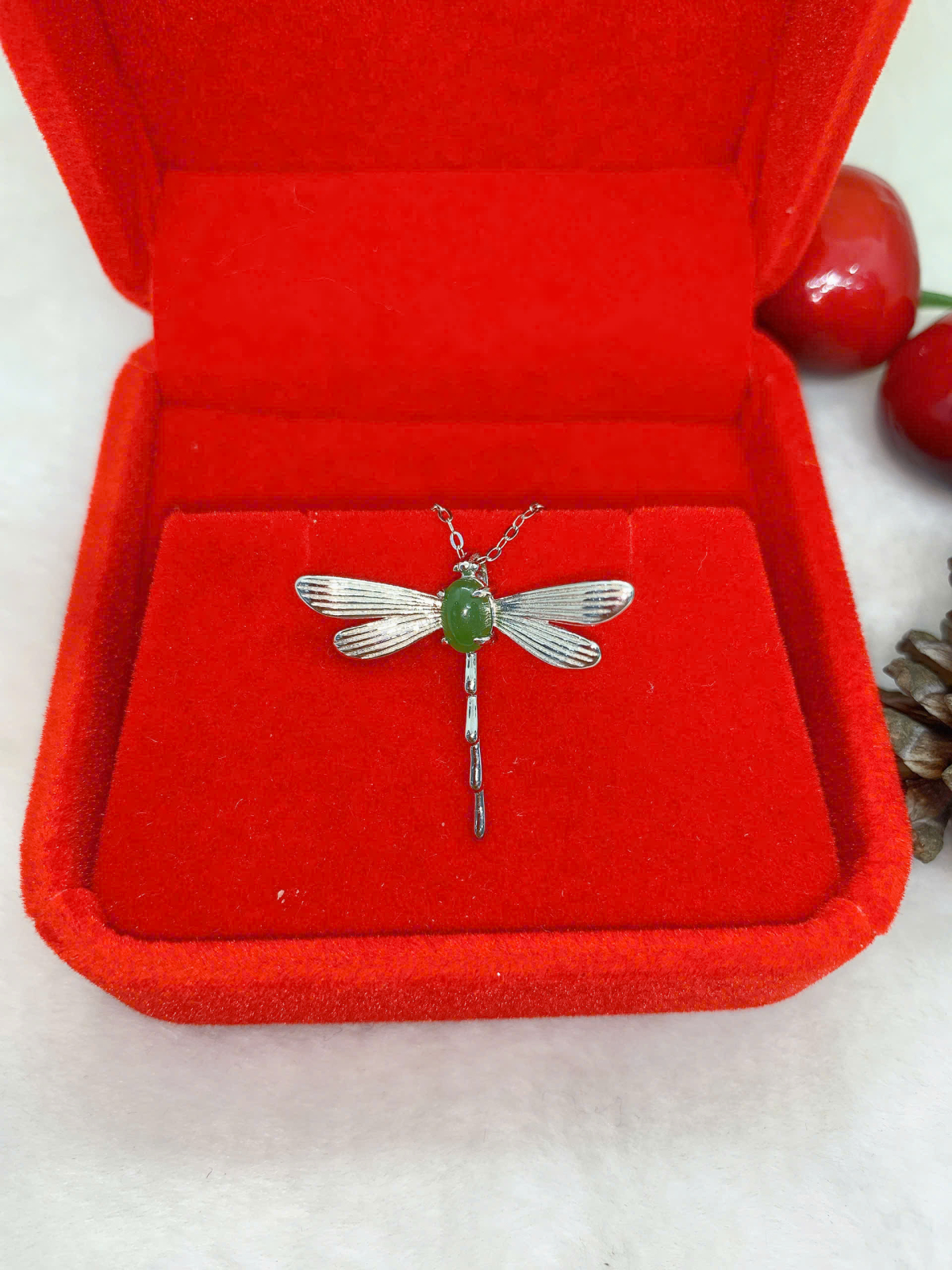 Mặt Dây Chuyền Ngọc Bích 4*6mm Bạc 925 - NE10861