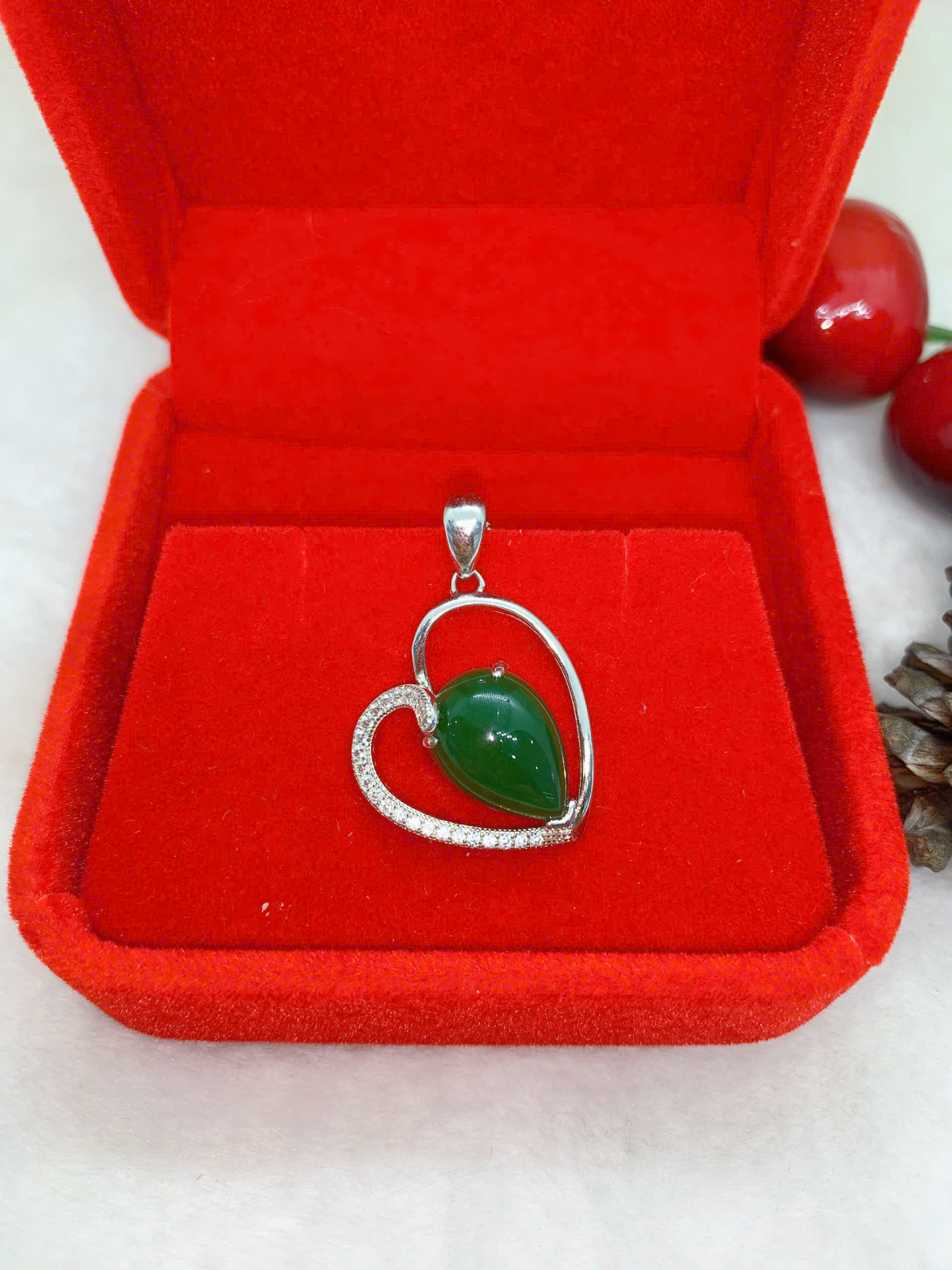 Mặt Dây Chuyền Ngọc Bích 10*14mm Bạc 925 - NE10239